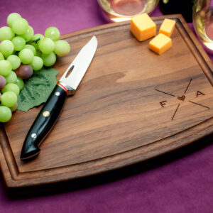 hardwood personalized cutting board gift for wedding, newlyweds, valentines