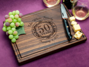 engraved wedding anniversary date on cutting board memorable gift