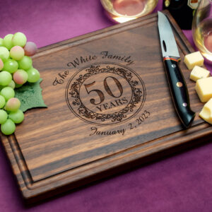 engraved wedding anniversary date on cutting board memorable gift