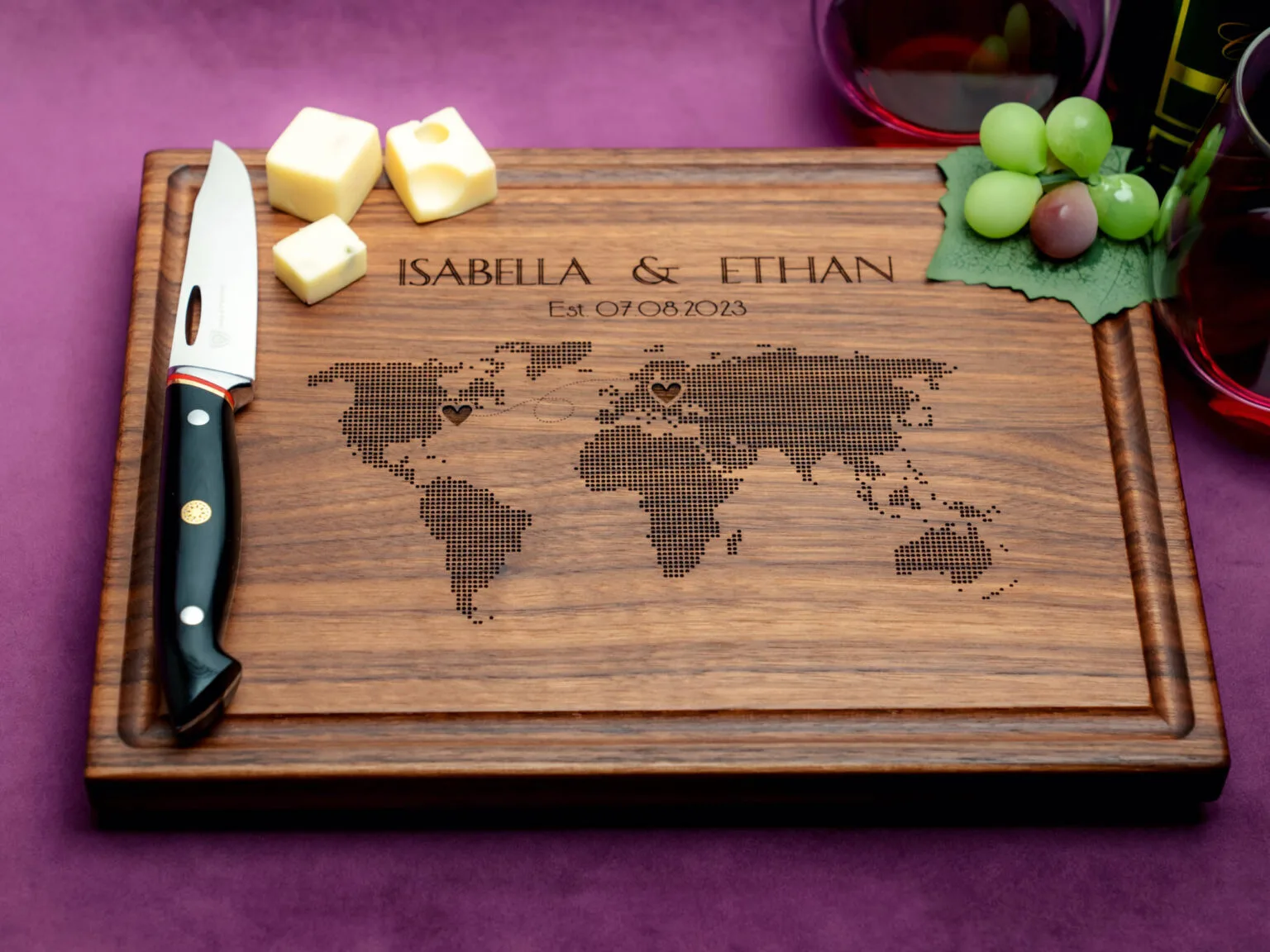 Long Distance Couples Map Design #605 - Board