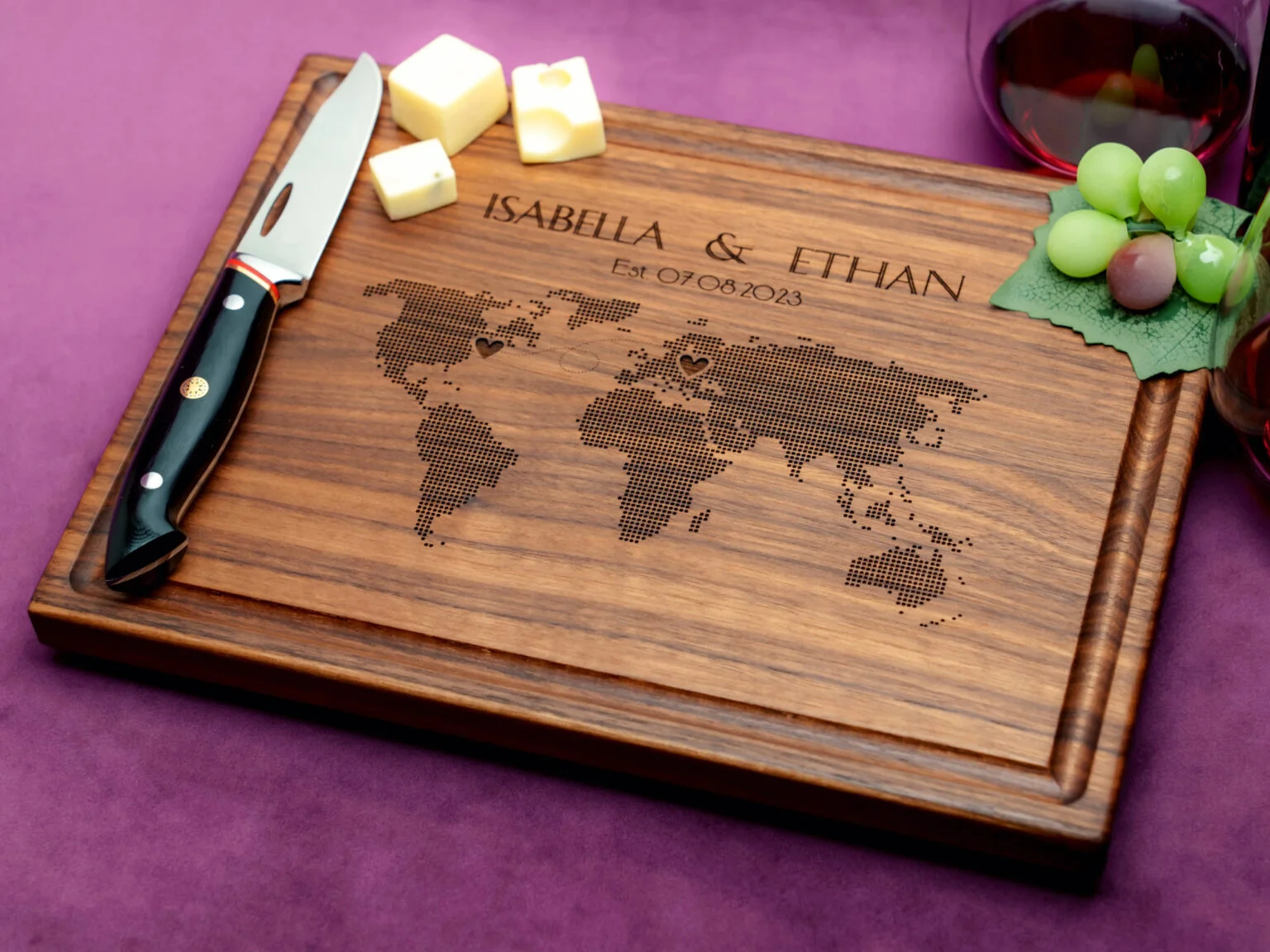 Long Distance Couples Map Design #605 - Board