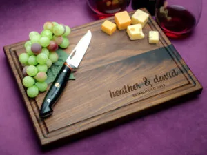 hardwood personalized cutting board gift for wedding anniversary housewarming