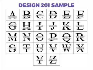 Monogram Name Design #201 - Block