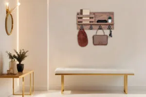 Handmade Natural Wood Coat and Letter holder for house or apartment