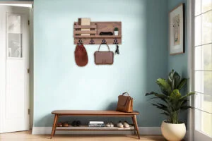 Hardwood Floating Shelf for Entryway house or apartment organizer