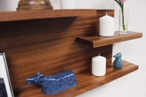 Hardwood Handmade Living Room Floating Shelf, Modern Rustic Wall Organizer #8