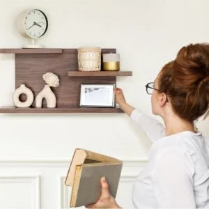 Bathroom and Kitchen Floating Shelf, Hardwood Storage and Decor, Cosmetics Organizer #7