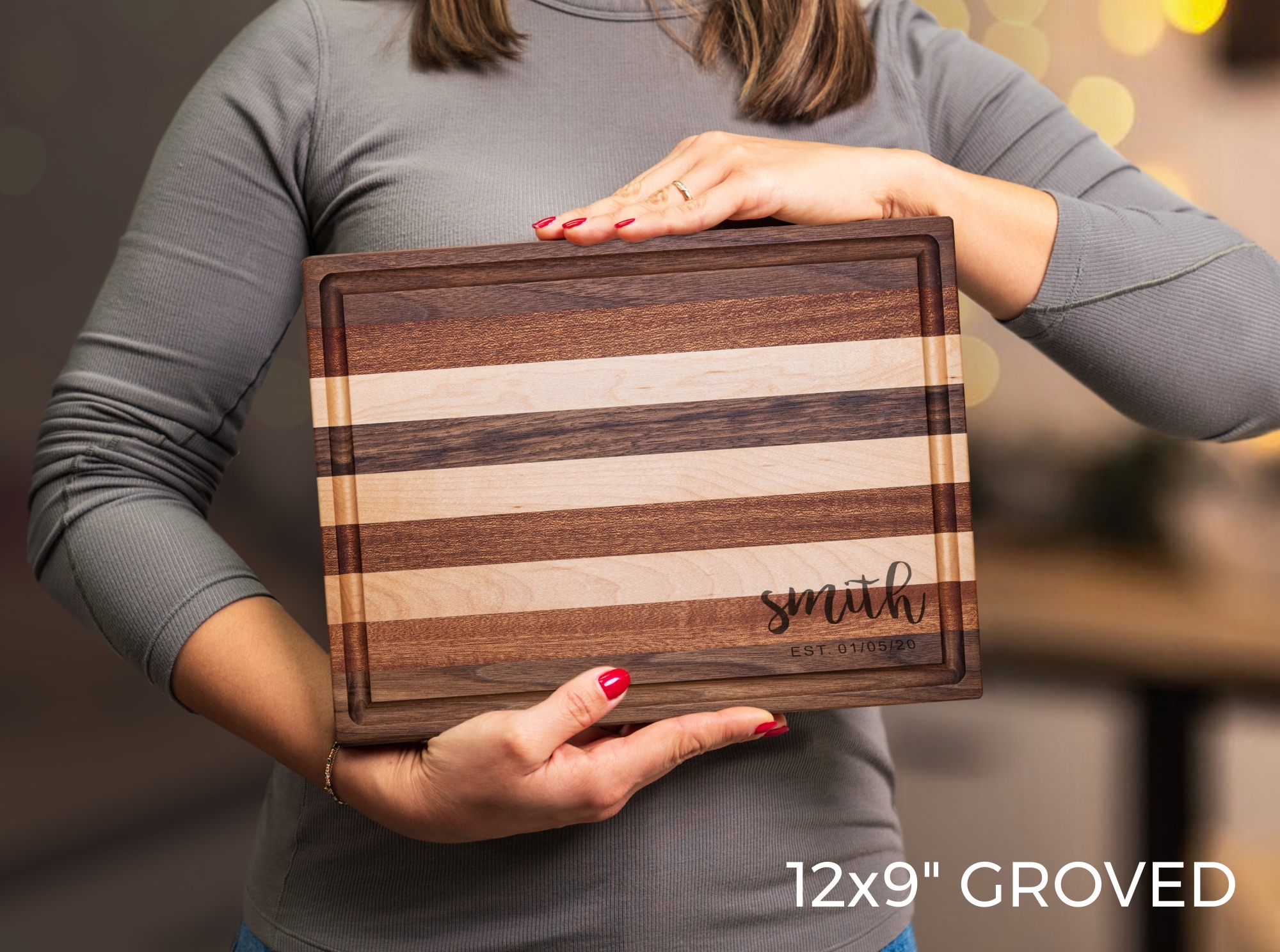 Stripped 12x9" grooved_920 Corner Design #920 - Striped Board