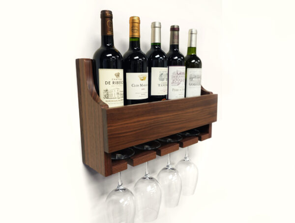 Rustic Natural Hardwood Wine Rack Bottle Organizer, Storage Display, or Home Decor