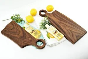 2 piece His and Hers WALNUT Charcuterie cheese board set