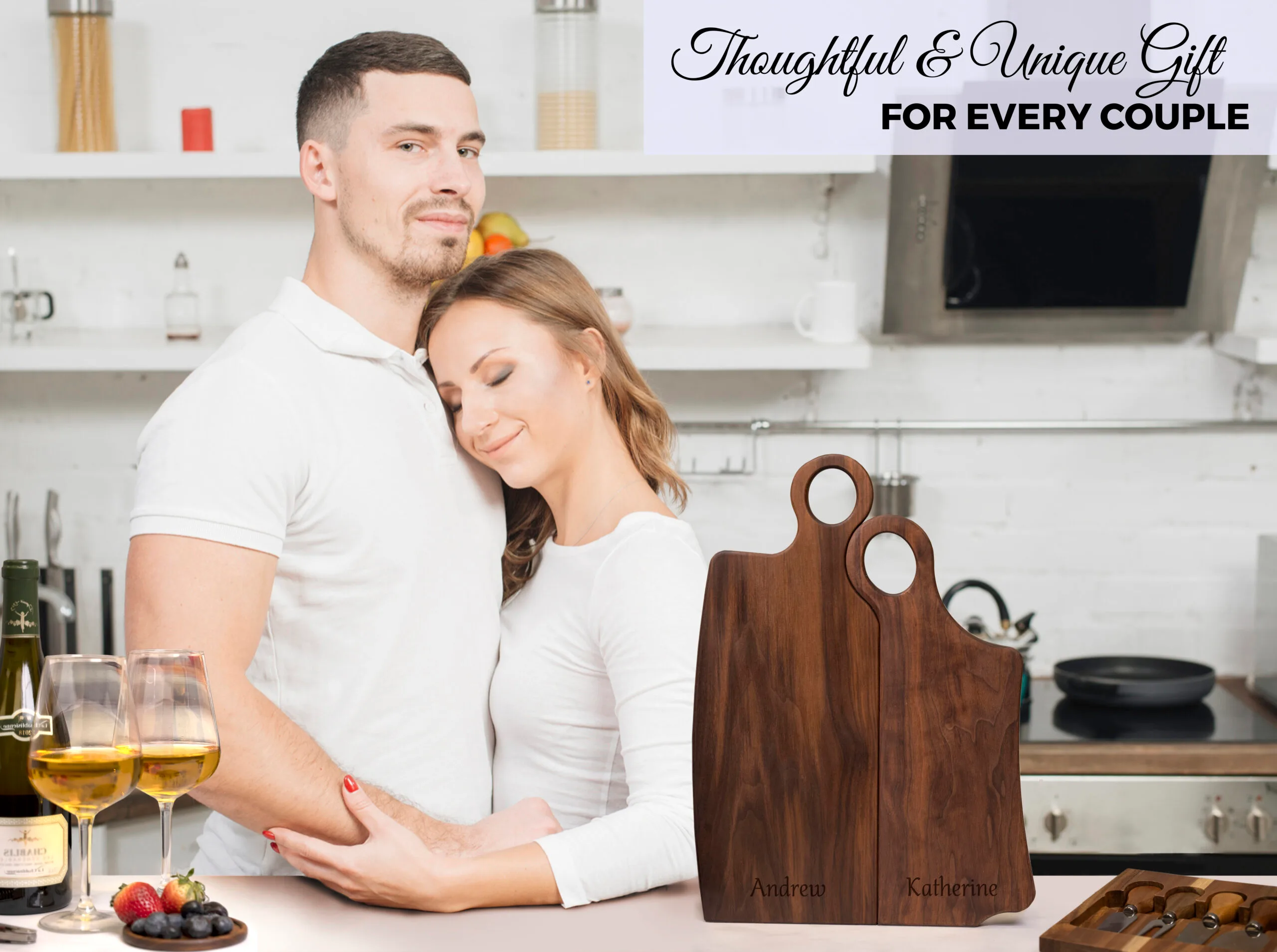 Walnut Personalized Mr. & Mrs. Cutting Boards Set