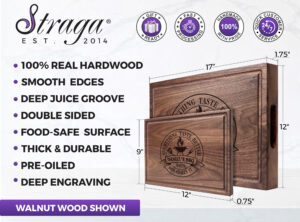 Straga cutting board from 100% real hardwood and deep engraving