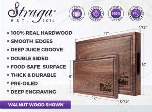 Straga BBQ cutting board infographic