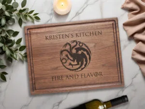 House Daenerys Targaryen Mother of Dragons personalized cutting board