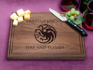 Straga Personalized House Targaryen Dragon Cutting Board for kitchen