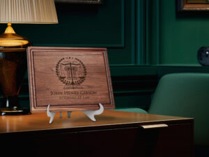 Wooden plaque display for lawyer Paralegal in the office