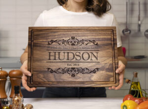 engraved chopping block for housewarming or real estate agent closing gift