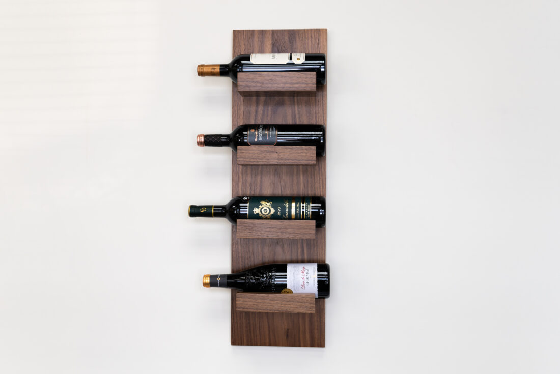 Solid Wood Wall Mounted Wine Bottle Rack , Modern Rustic Home Décor Wine Shelf #13 | Straga Products