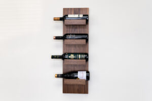 Modern Walnut Wine Bottle Holder for house basement bar