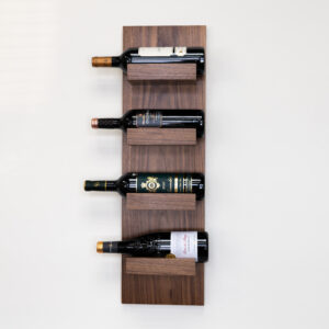 Modern Walnut Wine Bottle Holder for house basement bar