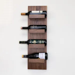 Modern Walnut Wine Bottle Holder for house basement bar