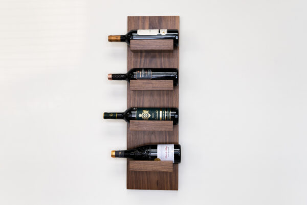 Modern Walnut Wine Bottle Holder for house basement bar