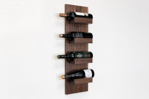 Handmade Walnut Wine Bottle Holder for home decor or housewarming gift