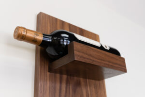 Hardwood wall-mounted wine bottle shelf rustic home decor