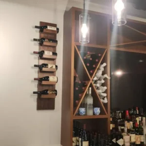 Solid Wood Wall Mounted Wine Bottle Rack , Modern Rustic Home Décor Wine Shelf #13