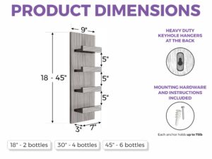Solid Wood Wall Mounted Wine Bottle Rack , Modern Rustic Home Décor Wine Shelf #13