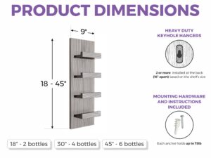 Dimensions of Wall-Mounted Wine Bottle Rack