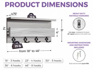 Dimensions of entryway organizer
