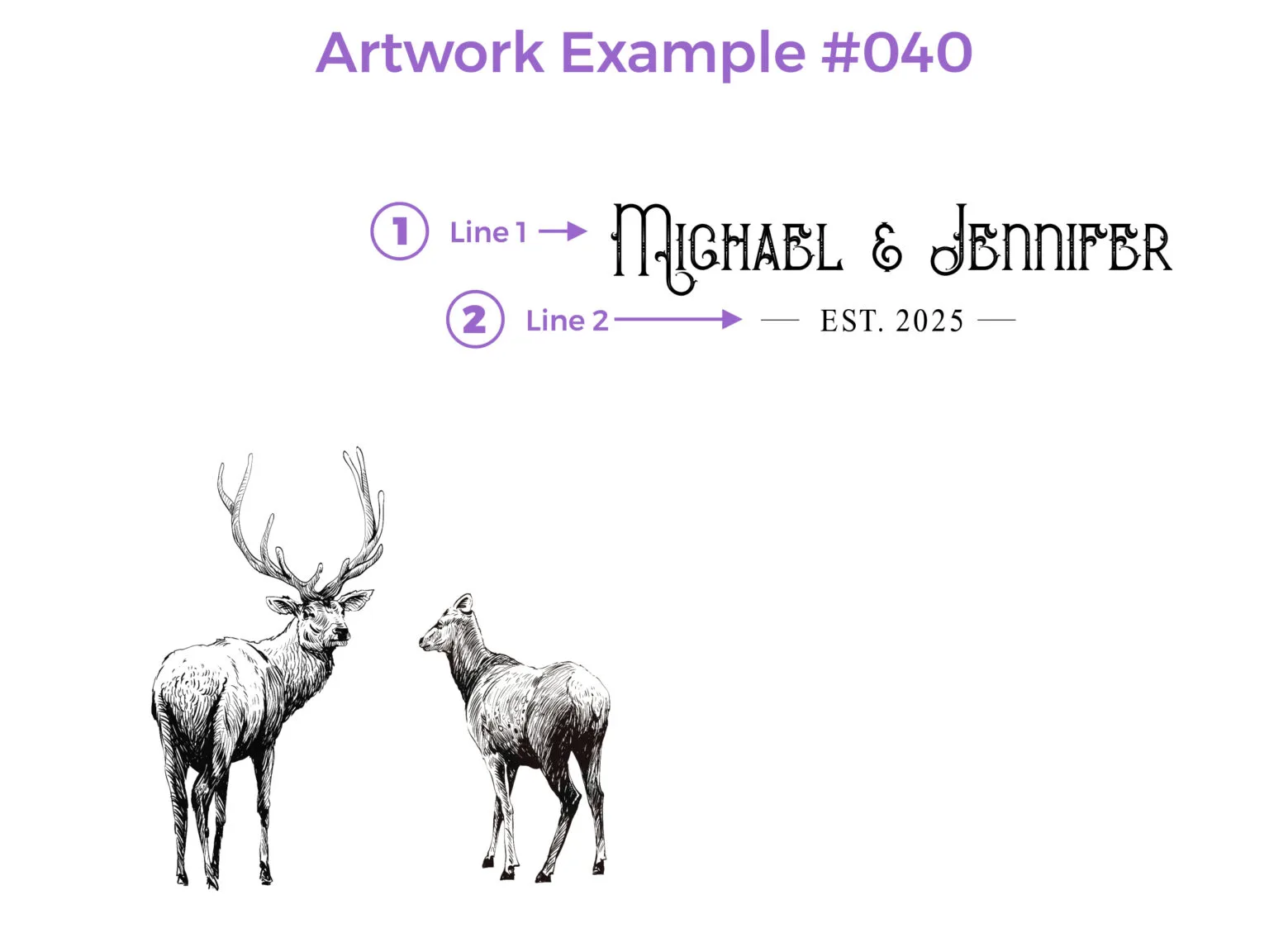 Elegant Elk Couple Design #040 - Board