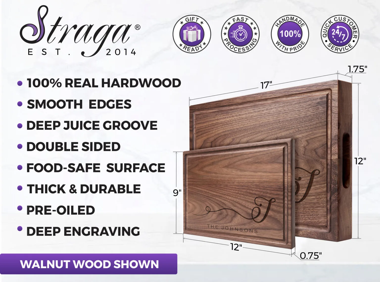 100% natural hardwood cutting boards and chopping blocks