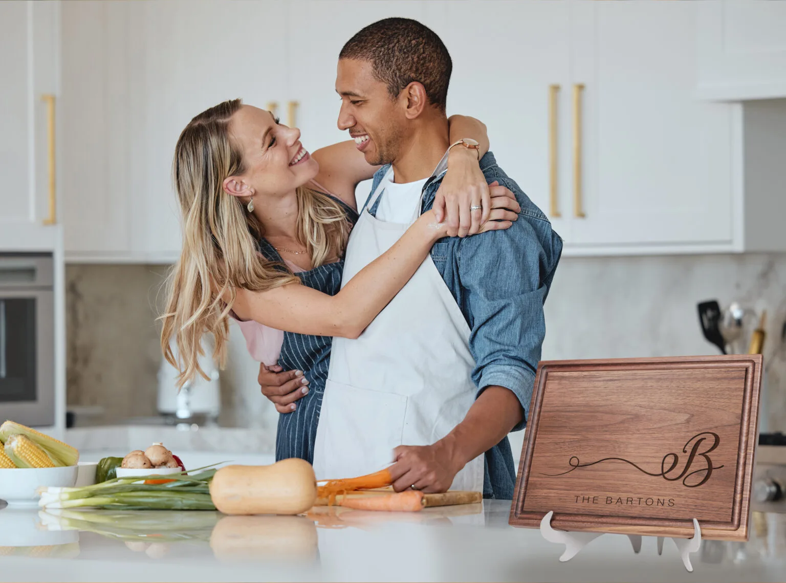 Custom walnut hardwood cutting board special gift for spouse or partner