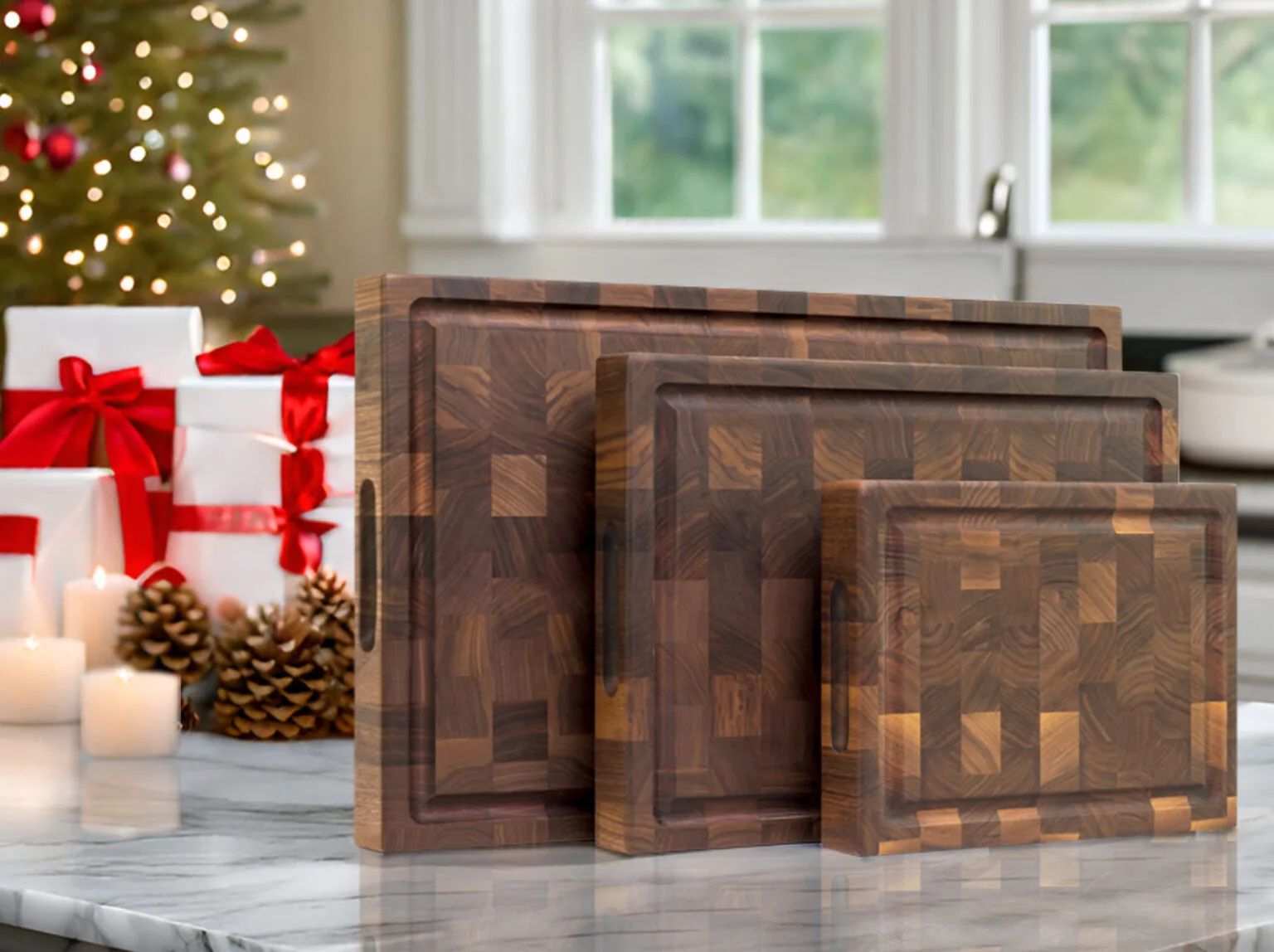 Reversible End Grain Walnut Heavy-Duty Chopping Block