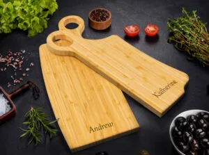 Bamboo Personalized Mr. & Mrs. Cutting Boards Set