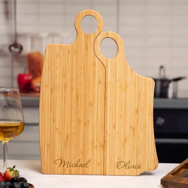 Bamboo Personalized Mr. & Mrs. Cutting Boards Set