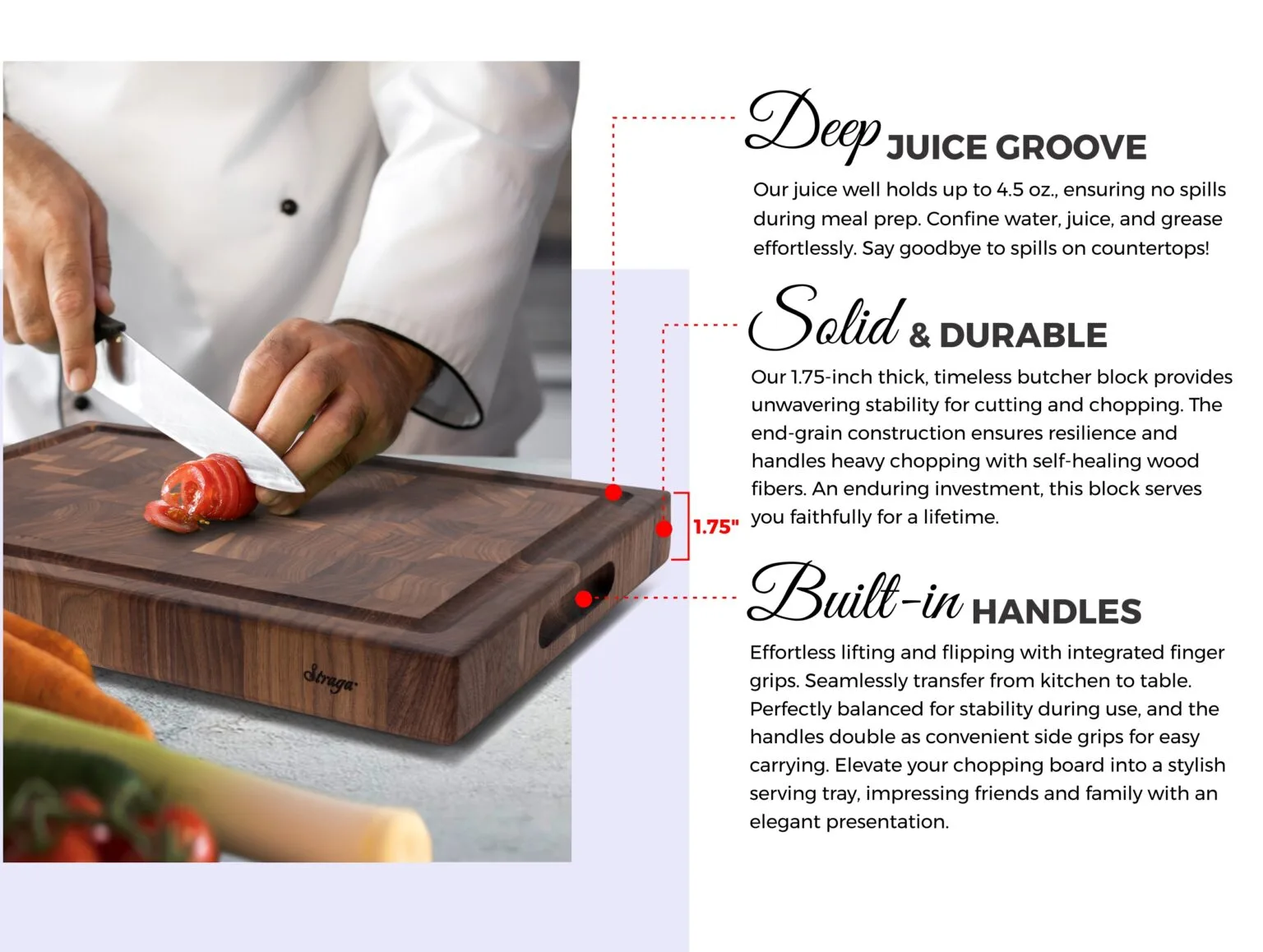 Reversible End Grain Walnut Heavy-Duty Chopping Block