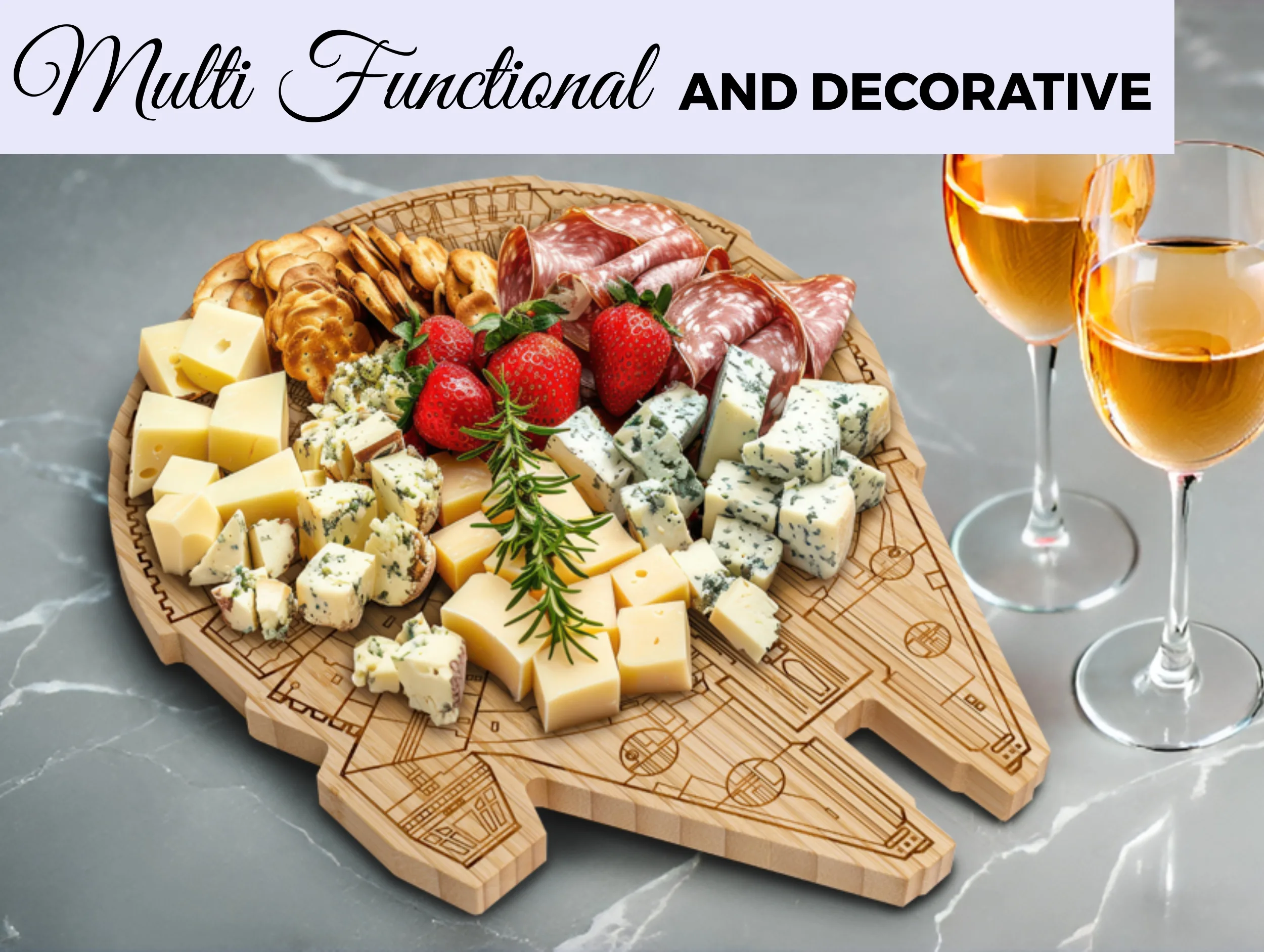 Millennium Falcon Cutting Board For Star Wars Fans