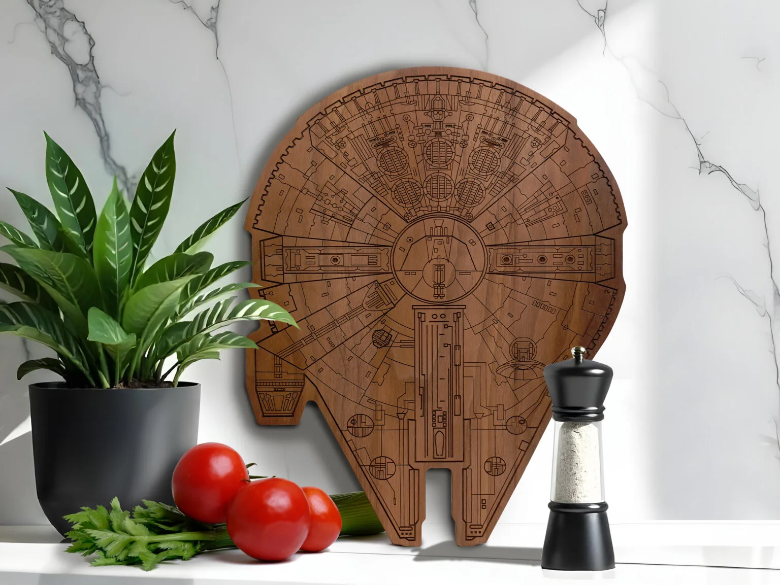 Millennium Falcon Cutting Board For Star Wars Fans