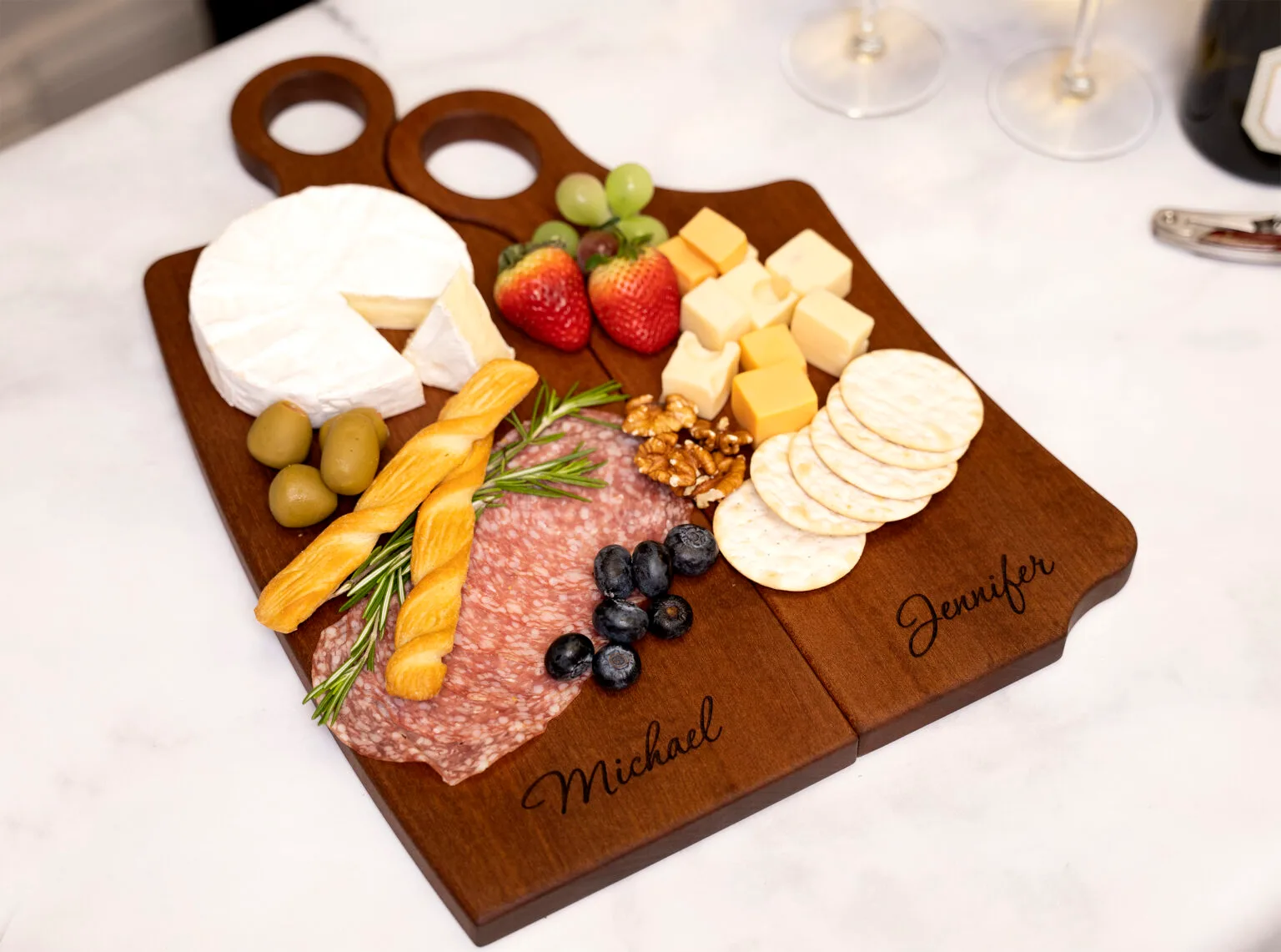 Mahogany Personalized Mr. & Mrs. Cutting Boards Set