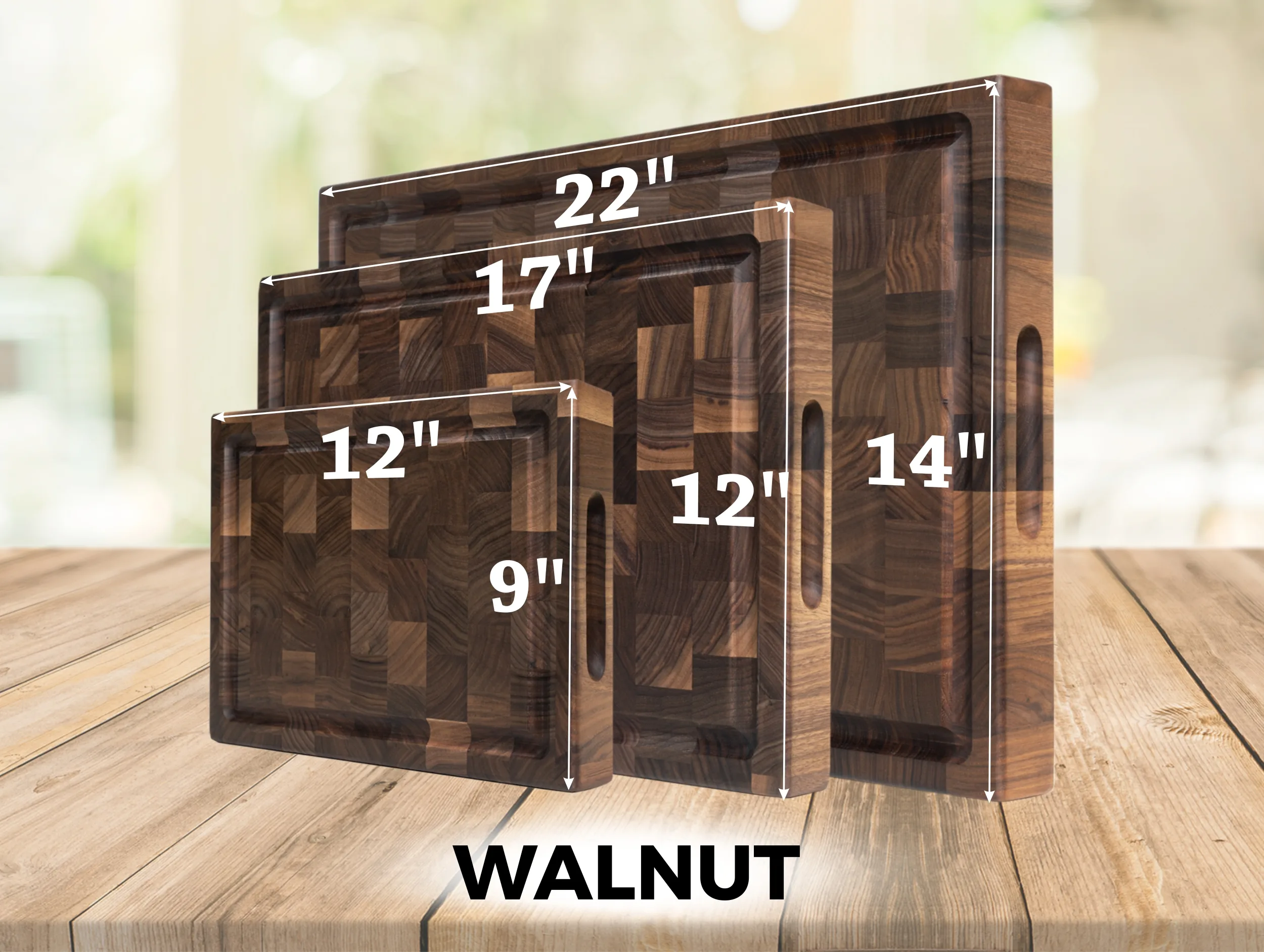 straga end grain walnut chopping blocks