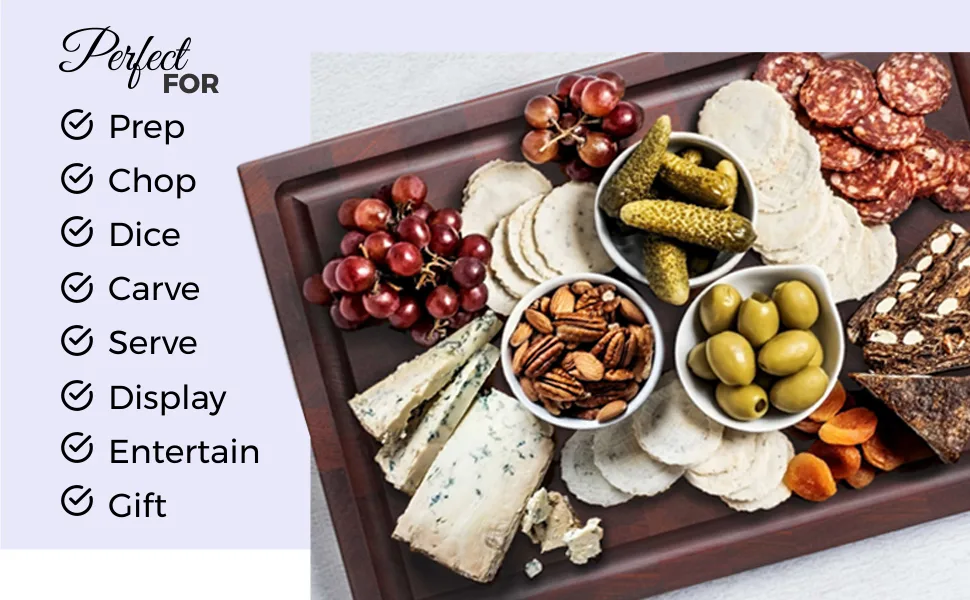 Reversible End Grain Mahogany Heavy-Duty Chopping Block